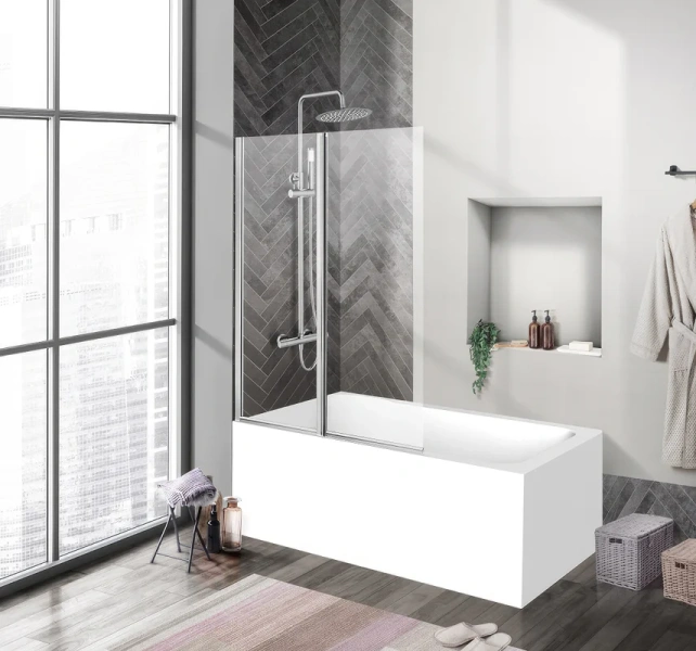 Шторка для ванны BelBagno Uno 90х150 см стекло прозрачное - фото 2