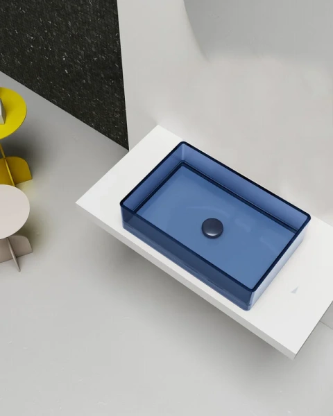 Раковина Abber Kristall 60 см синяя, накладные (на столешницу), пристенные - фото 3