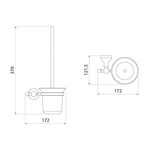 Ершик IDDIS Retro матовое стекло - фото 2