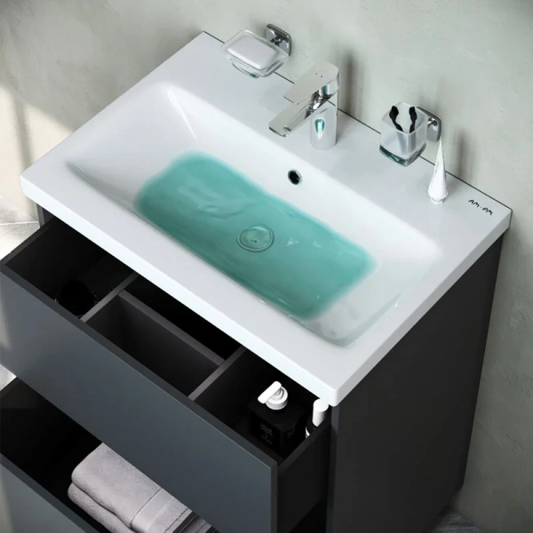 Тумба под раковину напольная два ящика AM.PM Gem, белый глянец, 60 см - фото 6