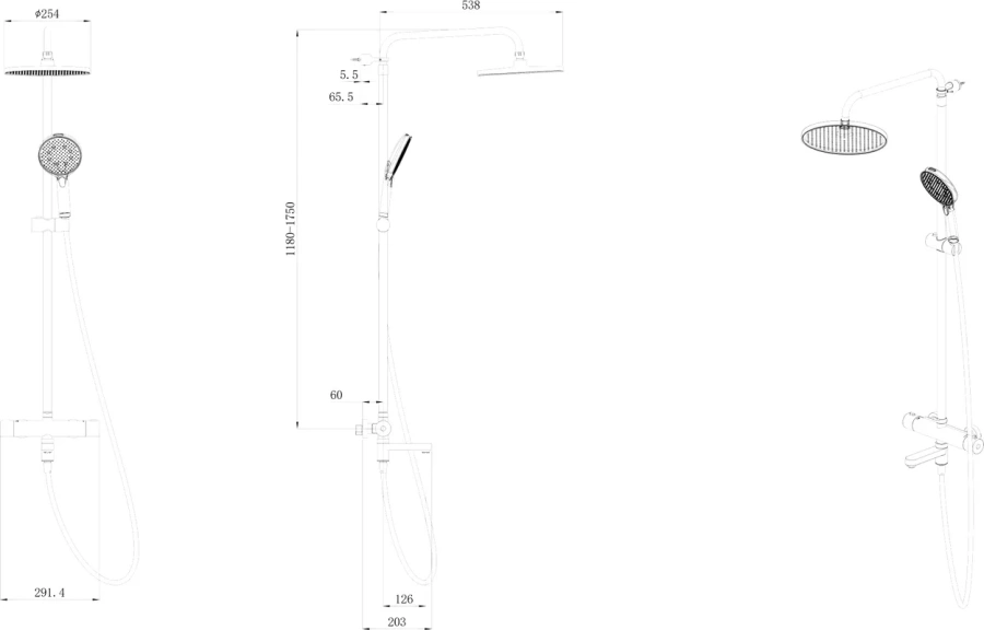 Душевая стойка Kerama Marazzi Fonte черный матовый index_1 - фото 10