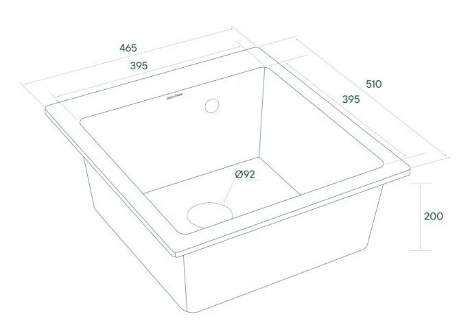 Мойка для кухни Paulmark Zemar 46 см кварцевая, черный металлик, врезные - фото 2