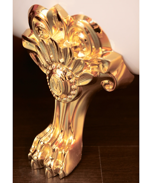 Ванна из искусственного камня Migliore Bella 170х80 см фурнитура золото - фото 4