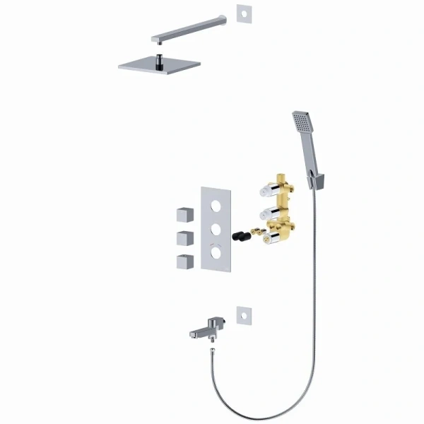 Душевой комплект Timo Tetra-thermo SX-0199 с термостатом, современные, hi-tech index_1 - фото 9