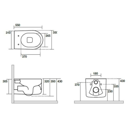 Унитаз подвесной Kerasan Nolita черный матовый - фото 3