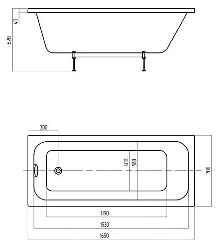 Ванна акриловая Azario Bella AV.0020165 165 x 70 см, белая - фото 4