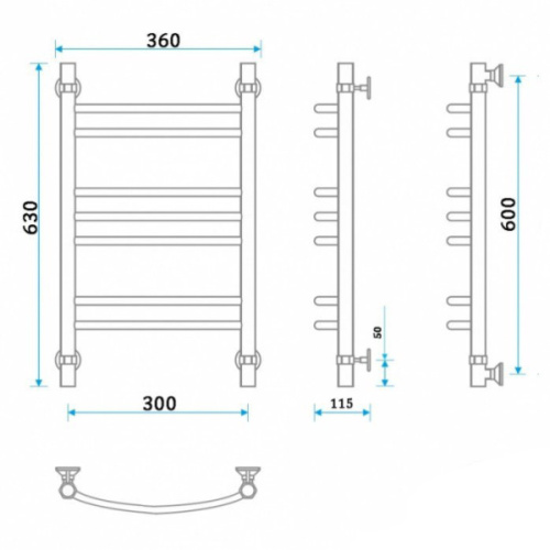 Полотенцесушитель водяной Energy Prestige 60x30 - фото 3
