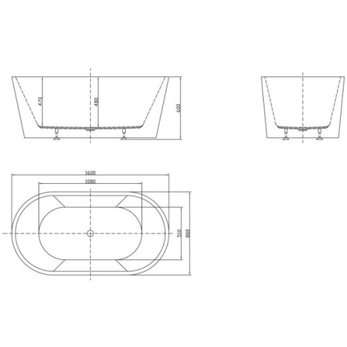Ванна акриловая BelBagno 160х80 см отдельностоящая - фото 4