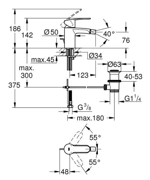 Смеситель для биде Grohe Eurostyle Cosmopolitan 33565002 - фото 2