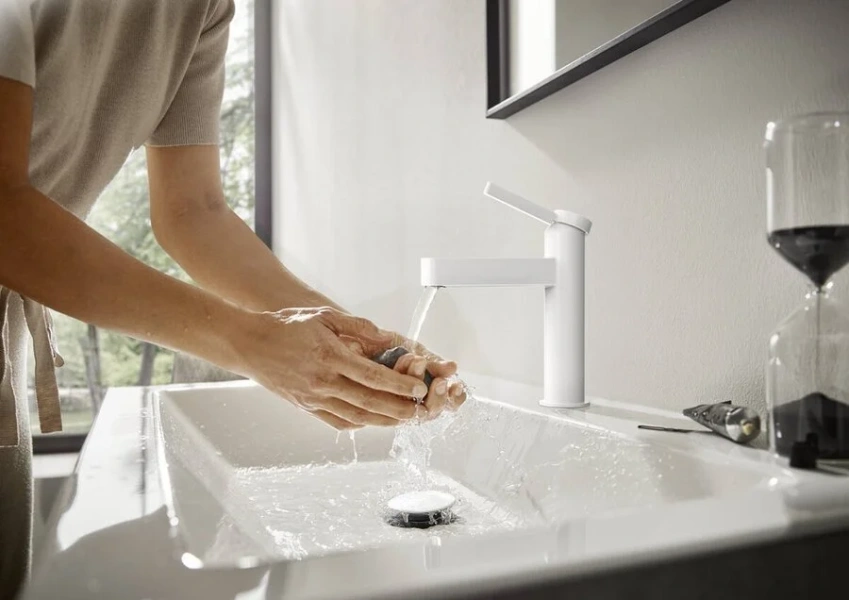 Смеситель для раковины Hansgrohe Finoris матовый белый, современные, hi-tech - фото 3