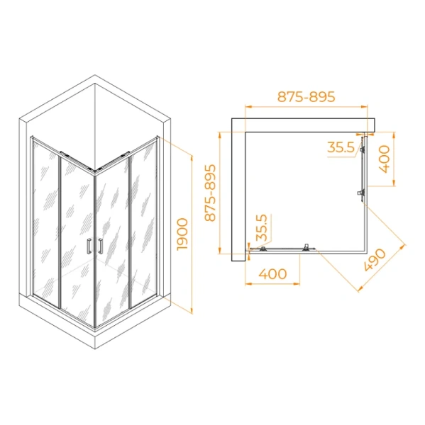 Душевой уголок RGW Passage PA-31 90x90 см квадратный, профиль хром - фото 2