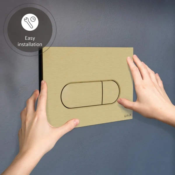 Клавиша смыва VitrA Root Round шлифованное золото, механические - фото 6