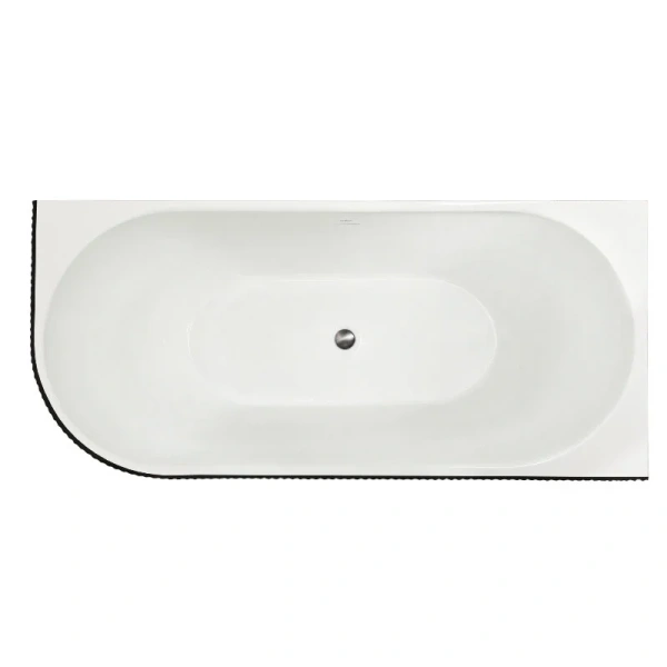 Ванна акриловая Royal Bath Nero RB710302BL-L-GR/RB710302BL-R-GR, 170 x 78 см, левая/правая, цвет белый/черный, без гидромассажа - фото 6