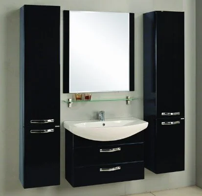 Тумба под раковину подвесная Акватон Ария М 80 см белый глянец, современная, hi-tech - фото 3