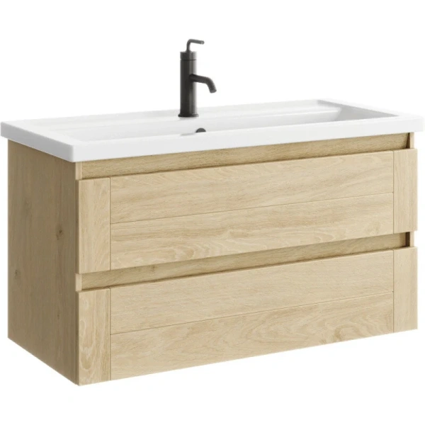 Тумба под раковину подвесная Aqwella Astrid 100 см дуб давос - фото 1