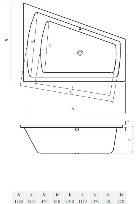 Ванна акриловая Vayer Trinity L/R 160 х 120 см (Гл000008157/Гл000008156), угловые, приставные, встраиваемые - фото 5