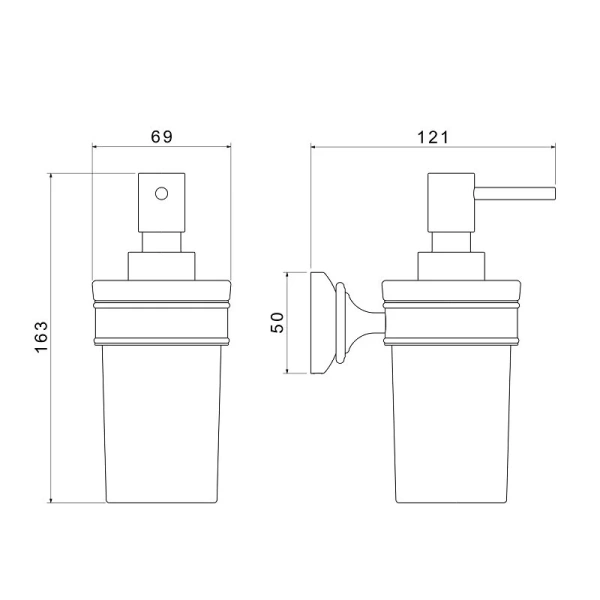 Дозатор для мыла Акватек Классик хром - фото 2
