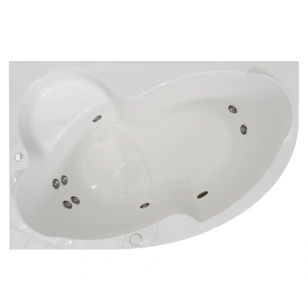 Гидромассажная ванна Радомир Ирма 2-80-2-1-0-229/2-80-2-2-0-229, 160 x 105 см, L/R, рама-подставка, фронтальная панель, полотенцедержатель, слив-перелив, гидромассаж Релакс хром КУ 100, белая, угловые, приставные, встраиваемые - фото 6