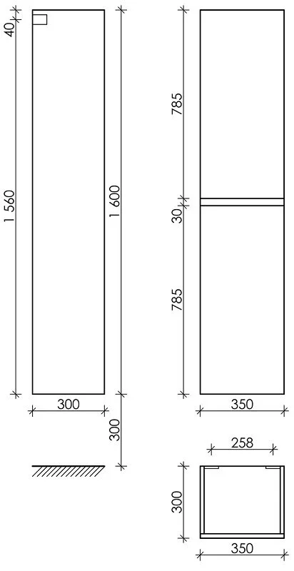 Шкаф-пенал подвесной Sancos Urban 35 см дуб чарльстон, в наличии - фото 2