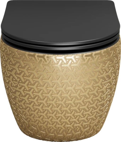 Унитаз подвесной Grossman Color золотой/черный, фаянс, керамика - фото 8