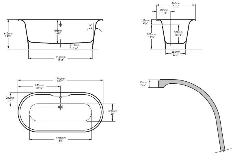Ванна Victoria&Albert Monaco, MON-N-SW, белая - фото 3
