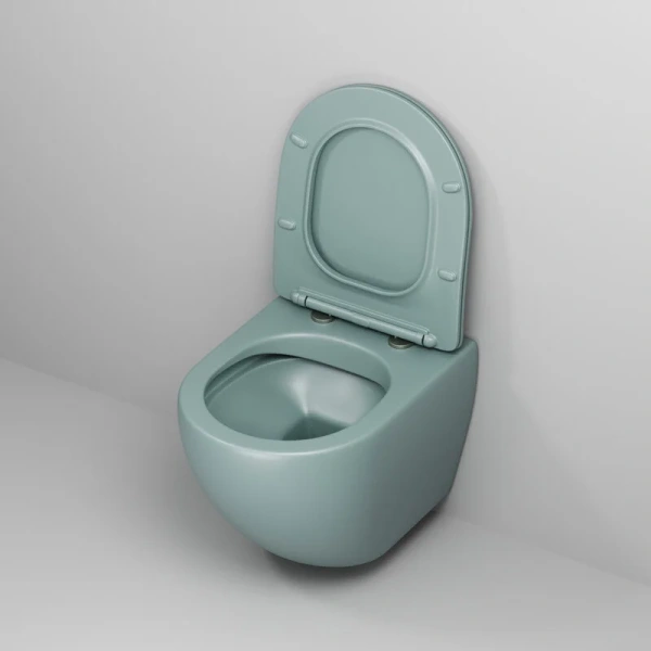 Унитаз подвесной Grossman Color мятный матовый, с горизонтальным, прямым выпуском, с прямым выпуском - фото 7