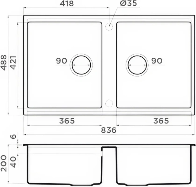 Мойка для кухни Omoikiri Kitagawa 83-2-U-WH 83 см белый, без крыла - фото 6