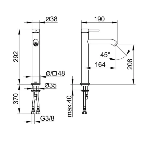Смеситель для раковины Keuco IXMO 59510 латунь - фото 2