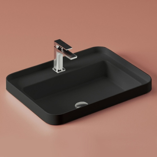 Раковина ArtCeram Fuori Scala 60 см черный матовый - фото 2
