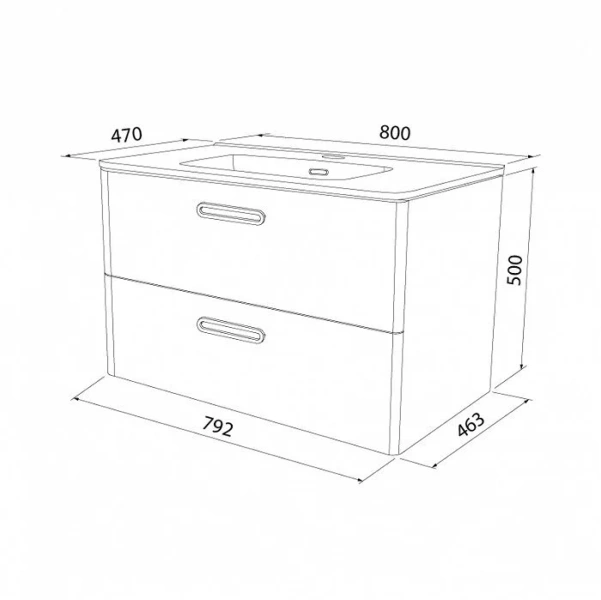 Тумба с раковиной подвесная IDDIS Brick 80 см белая, недорогo, комплект (набор) - фото 8