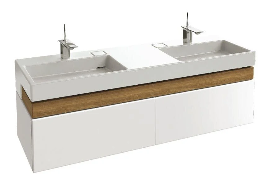 Раковина двойная Jacob Delafon Terrace 150 см с подсветкой, белая, подвесные, накладные (на столешницу), пристенные - фото 3