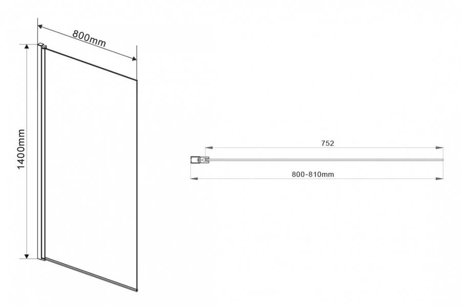 Шторка для ванны Vincea 80х140 см стекло тонированное, 80 см - фото 2