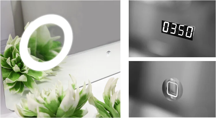 Зеркало с подсветкой Акватон Элио 100 см часы, увеличительное зеркало, прямоугольные - фото 4