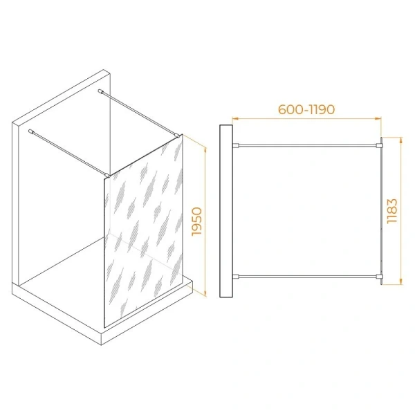 Душевая перегородка RGW Walk In WA-016 35101612-1 120 см высокопрочное закаленное стекло - фото 2