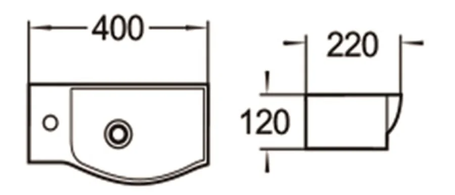 Раковина SantiLine 40 см левосторонняя - фото 2