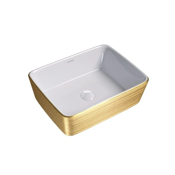 Раковина Grossman Color 48 см золото/белая - фото 1