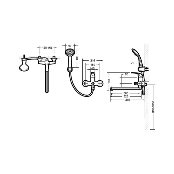 Комплект для ванной комнаты Bravat Fit F00416C - фото 2
