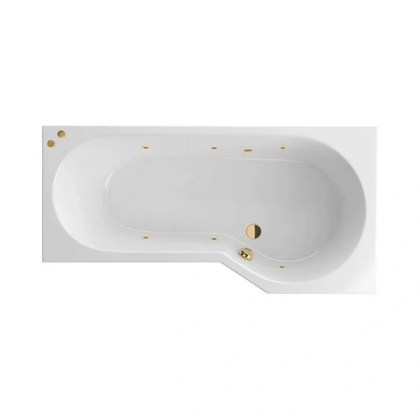 Ванна гидромассажная Excellent Be Spot Soft 160 x 80 см, правая, белый/золото, WAEX.BSP16.SOFT.GL - фото 1