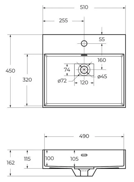 Раковина мебельная Cezares 50 см из искусственного мрамора, в наличии - фото 2