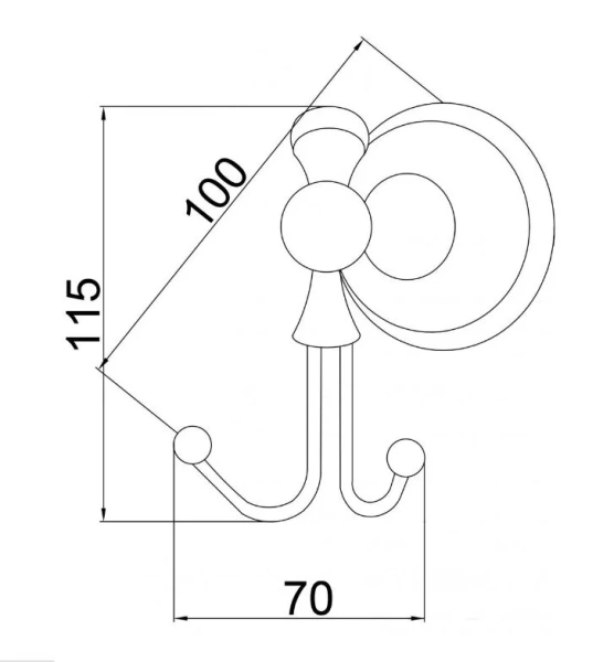 Крючок для ванной Boheme Provanse двойной, классические, ретро, декорированные - фото 2