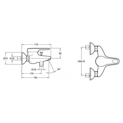 Смеситель для ванны Jacob Delafon Kandel однорычажный - фото 3