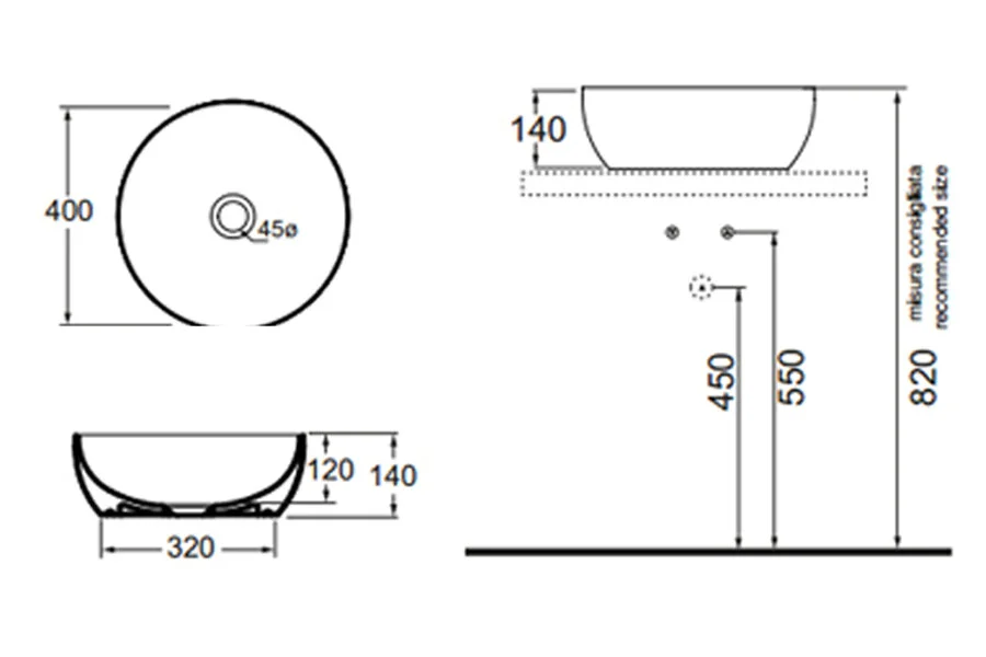 Раковина Azzurra Elegance 40 см круглая - фото 2