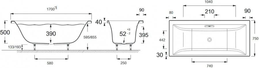 Ванна акриловая Jacob Delafon Evok E60268-00, 170 х 75 см - фото 3