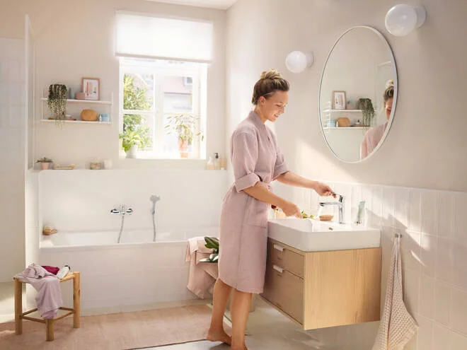 Смеситель для ванны Hansgrohe Rebris хром, настенные - фото 5