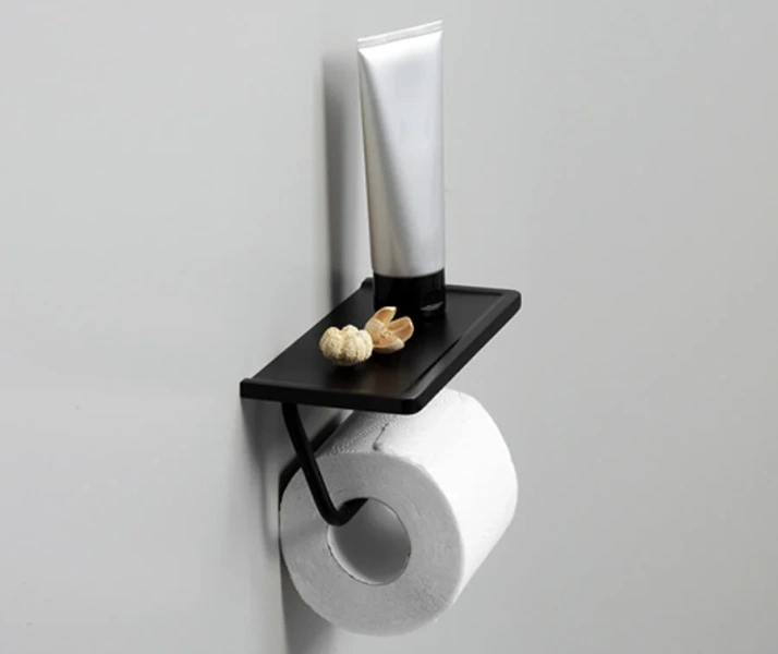 Бумагодержатель WasserKRAFT Elbe с полочкой для телефона, металлические - фото 4