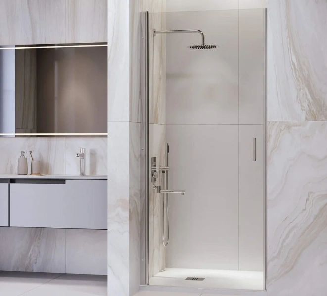 Душевая дверь в нишу RGW Leipzig LE-003 90 см профиль хром, стекло прозрачное - фото 1