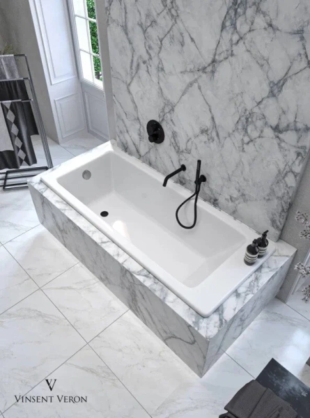 Чугунная ванна Vinsent Veron Tampa VTP1707042-AS, 170 x 70 см, с антискользящим покрытием, цвет белый, без гидромассажа - фото 6