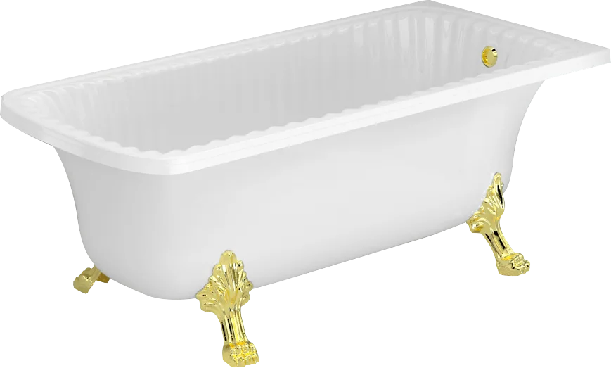 Ванна из искусственного камня Migliore Olivia Angolare 174х80 см фурнитура золото, ретро, в классическом стиле, прованс, декорированныe - фото 3