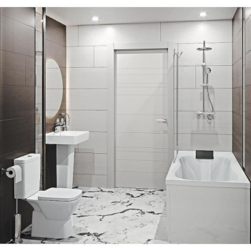 Раковина Santek Нео 55 см белая, прямоугольной формы, тюльпан - фото 5