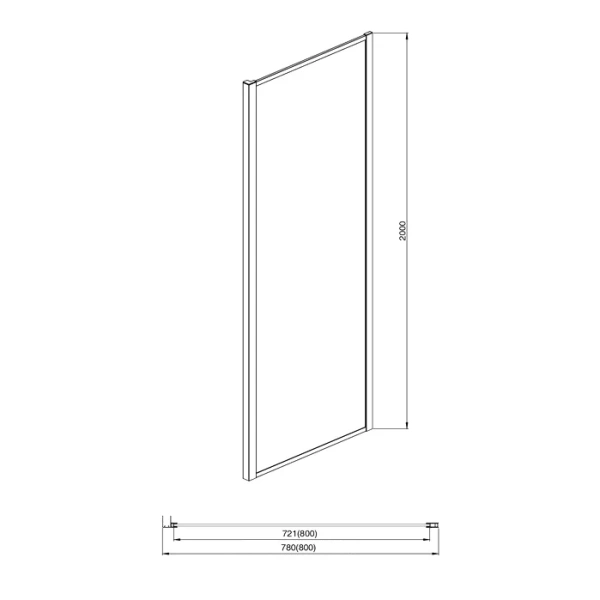 Душевая перегородка Акватек 80 см профиль черный, стекло прозрачное - фото 3